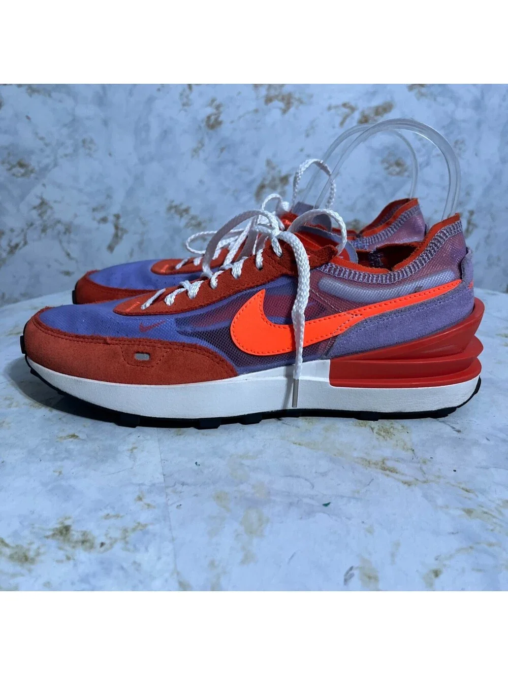 Nike Waffle One Womens Sz 8.5 Running Shoes Red Purple Athletic Trainer Sneakers